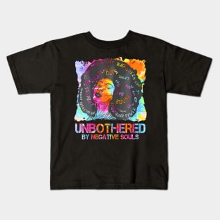 Break The Bias Black History Unbothered By Nagative Souls Kids T-Shirt